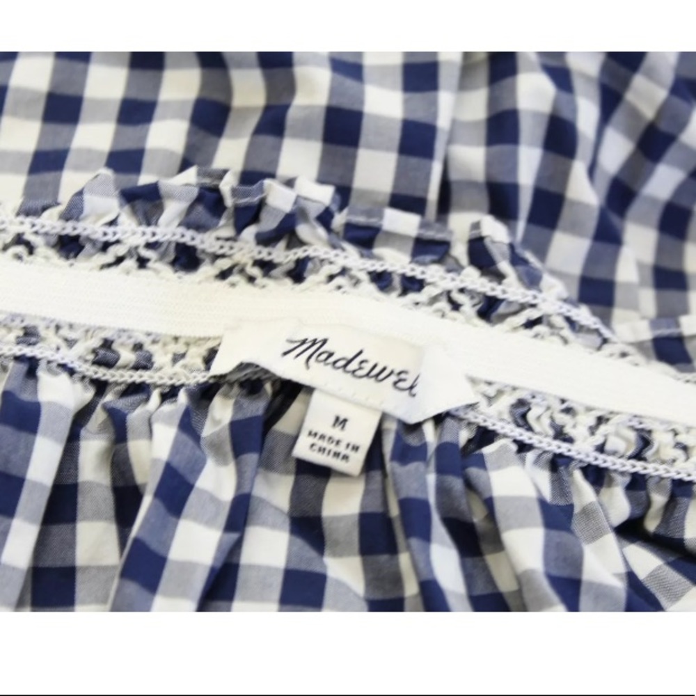 Madewell Gingham Smocked Off Shoulder Top - Picture 4 of 6